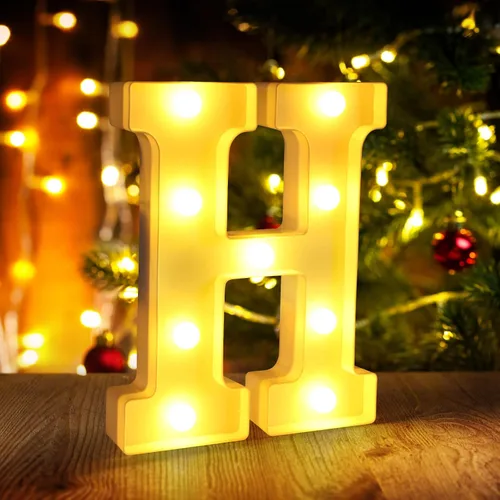 Miniatura 40 de Símbolo Ampersand LED Grande &, Letras de Marquesina Cartel 26 Letras del Alfabeto y 10 Números Luminosos para Decoración de Fiestas, Números