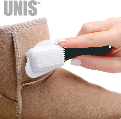 Miniatura 5 de Cepillo de limpieza y cuidado de 4 vías para gamuza y cuero nobuck, limpiador de zapatos y botas, kit esencial con 2 borradores adicionales