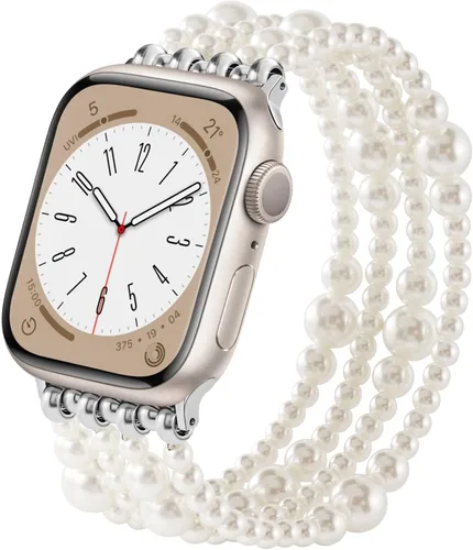 Miniatura 11 de VISOOM Pulsera de cuentas compatible con Apple Watch Band 40mm/38mm/41mm/42mm Series 11 10 9 8 7 Se(3 2 1) Series 6/5/4 Correa de reloj de moda