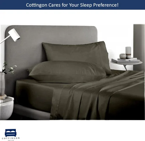 Miniatura 3 de Cottingon Juego de sábanas Split King para cama ajustable, sábanas 100% algodón egipcio, incluye 2 sábanas bajeras Twin XL de 39 x 80 pulgadas, Gris