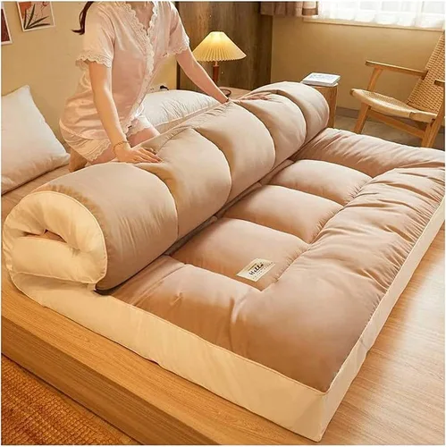 colchón de futón de suelo japonés, tatami estera portátil para acampar, colchón de dormir para niños, plegable para el suelo con protector de Caqui