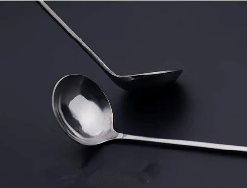 Miniatura 5 de SellerWay Cuchara de mango largo, cucharadita de acero inoxidable helado de 10 pulgadas para mezclar, té, batido, café, 3 formas diferentes