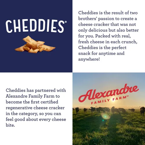 Miniatura 6 de Cheddies, Galletas de queso cheddar 100% naturales con proteína, queso cheddar, 4.2 onzas, 6g de proteína, bajas en carbohidratos