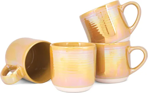 Elanze Designs Taza de café de cerámica con esmalte reactivo brillante de gran tamaño de 17 onzas líquidas para uso diario en la cocina, grado Tono
