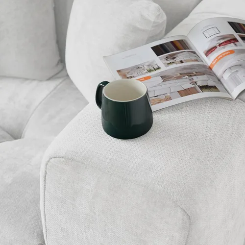 Miniatura 5 de JACH Sofás seccionales modulares en forma de U de 183.5 pulgadas, sofá moderno de 4 plazas con otomanas chaise, sofás seccionales modernos de Blanco