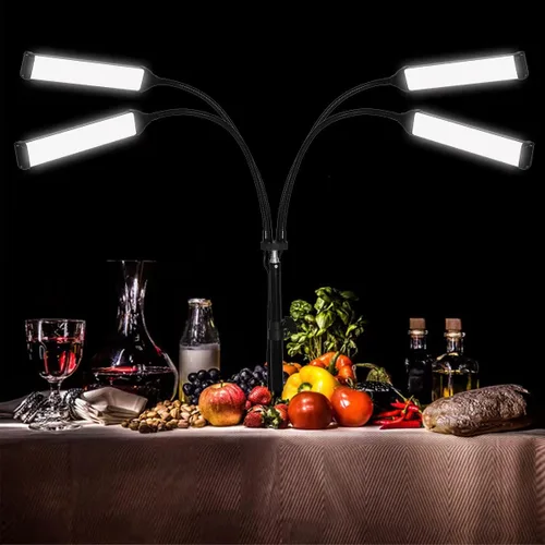 Miniatura 2 de Kit de luz LED de cuatro brazos, 2800k-6500k 30W, iluminación continua para transmisión en vivo, tatuaje de cejas, maquillaje, belleza de uñas