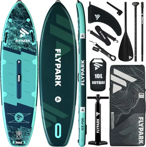 Miniatura 9 de Flypark 10'8/11'x35'' Fishing&Family Stable Inflatable Paddle Boards, Extra Wide SUP Paddleboard Inflatable, 430lb/3 People, Stand Up Paddle Board