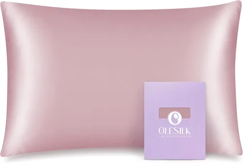 Miniatura 13 de Olesilk - Funda de almohada 100% seda con cremallera oculta para la belleza del cabello y la piel, ambos lados, 19 milímetros (0.74 pulgadas), Azul