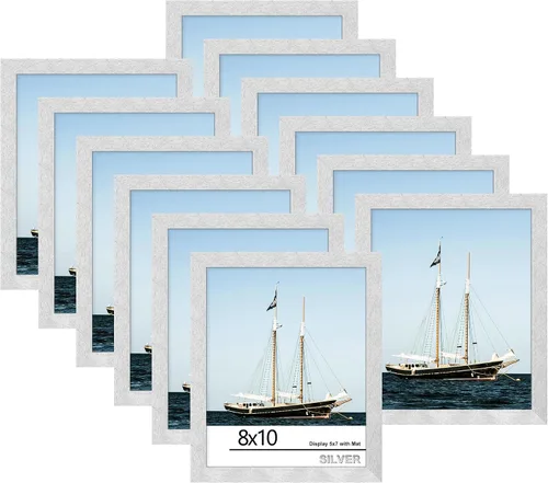 Miniatura 23 de Picrit - Juego de 12 portarretratos de 4 x 6 pulgadas, para fotos de 3.5 x 5 con paspartú o 4 x 6 pulgadas sin paspartú, marcos para colgar