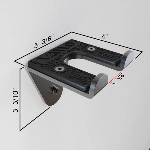Miniatura 4 de VAIIO Colgador de Barra Olímpica Individual, Estante de Pared para Barra de Gimnasio en Garaje, Soporte de Barra Vertical, Recubierto en Polvo
