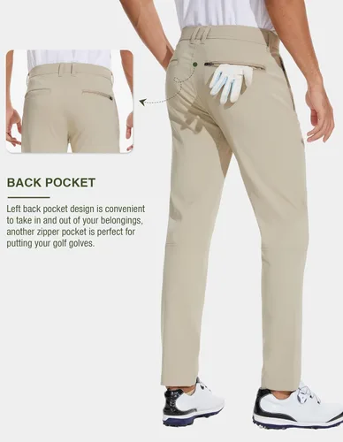 Miniatura 2 de Summit Force Pantalones de golf para hombre, elásticos, ajustados, impermeables, para senderismo, ligeros, para trabajo, negocios, casuales