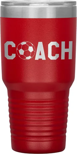 Miniatura 11 de Vaso de entrenador de fútbol, regalo de entrenador de fútbol, 30 onzas, con aislamiento, grabado de acero inoxidable, color negro