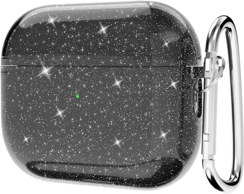 Miniatura 35 de Svanove Funda para Airpods Transparente con Purpurina, Funda Brillante y Bonita para Airpods de 1ª y 2ª Generación con Llavero, Carcasa Rígida