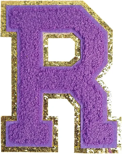 Miniatura 45 de GYGYL - 3 parches de letras deportivas de felpilla con purpurina, parches para planchar de tamaño grande para decoración de disfraces