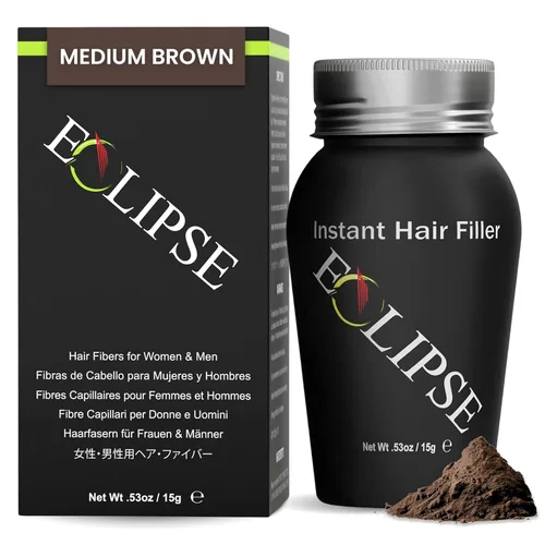 Miniatura 24 de ECLIPSE - Fibras de cabello negras para adelgazar el cabello para mujeres y hombres para ocultar la pérdida de cabello en 15 segundos, 100% fibras