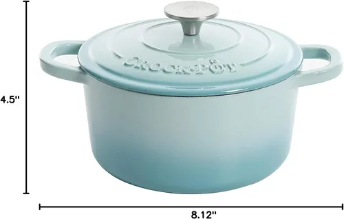Miniatura 5 de Crock-Pot Horno Holandés Artesanal Redondo de Hierro Fundido Esmaltado, 3 Cuartos, Aqua