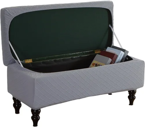 Miniatura 13 de FUANGUI Funda para Otomán Elástica de Almacenamiento Funda para Banco Otomán Impresa Plegable Banco de Almacenamiento Funda para Otomán Reposapiés