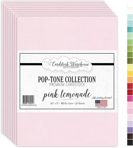 Miniatura 18 de Cardstock Warehouse Pop Tone Banana Split Yellow - 8.5 x 11 pulgadas - 100 libras / 270 GSM - Papel de cartulina mate premium - 25 hojas Rosa