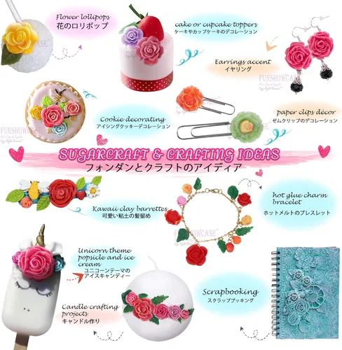 Miniatura 4 de Funshowcase Moldes para fondant de unicornio y flores, 13