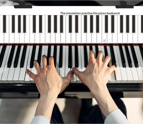 Miniatura 7 de Teclado de 88 teclas, tabla de notas de piano, teclado de piano, guía de práctica de simulación de dedos, guía de práctica de ayuda