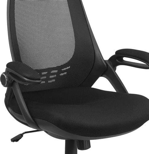 Miniatura 9 de Flash Furniture Ivan - Silla de oficina giratoria ejecutiva de malla negra con brazos abatibles