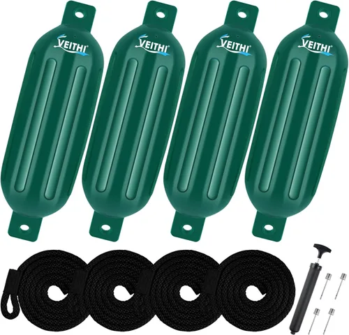 Miniatura 26 de Juego de 4 guardabarros para barco de 4.5/5.5/6.5/8.5/10/16 pulgadas, parachoques de vinilo con ojos gemelos acanalados, parachoques para barco