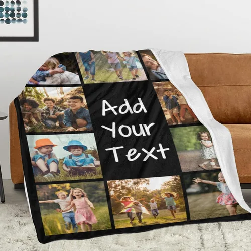 Miniatura 3 de Manta personalizada con fotos y texto para mamá, papá, bebé, familia, amigos, manta personalizada para cumpleaños, Navidad, para mujeres, hermana