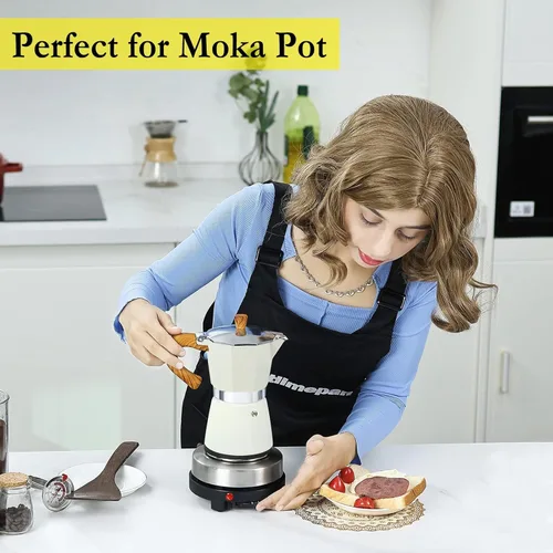 Miniatura 5 de Placa caliente para olla Moka, placa caliente eléctrica pequeña de 500 W, mini estufa portátil, calentador eléctrico de estufa caliente para cocina