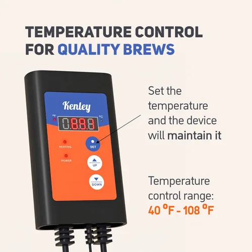 Miniatura 4 de Calentador de fermentación Carboy, envoltura de calefacción Kombucha con termostato para control de temperatura, cinturón eléctrico de almohadilla