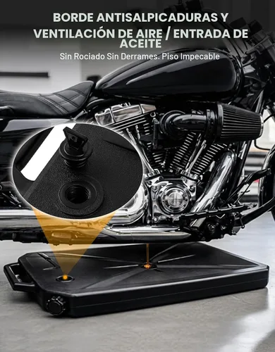 Miniatura 7 de TCT-MOTORPARTS Bandeja de drenaje de aceite con boquilla ABS de perfil bajo apto para Harley 1984-2020 Heritage Classic FLHC Low Rider FXLR; Road