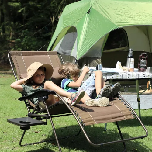 Miniatura 9 de TIMBER RIDGE Silla de gravedad cero de gran tamaño, 33 pulgadas de ancho, silla reclinable XXL de gravedad cero con mesa lateral, silla de descanso