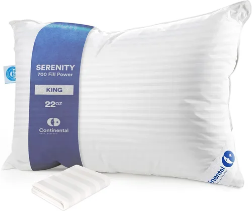 Miniatura 16 de Continental Bedding Almohada de Plumón de Ganso Serenity Plumón Blanco Húngaro 700 Fill Power Funda de Algodón Damasco 400TC Fabricado