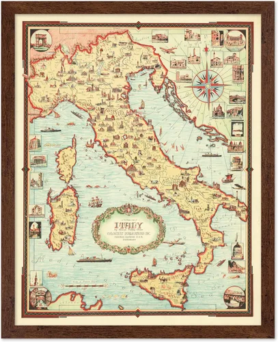 Miniatura 62 de Monem Art Mapa Monumental Vintage de Florencia Impresión - Póster de Viaje Retro - Arte de Italia - Gran Regalo para Hombres, Mujeres, Amantes