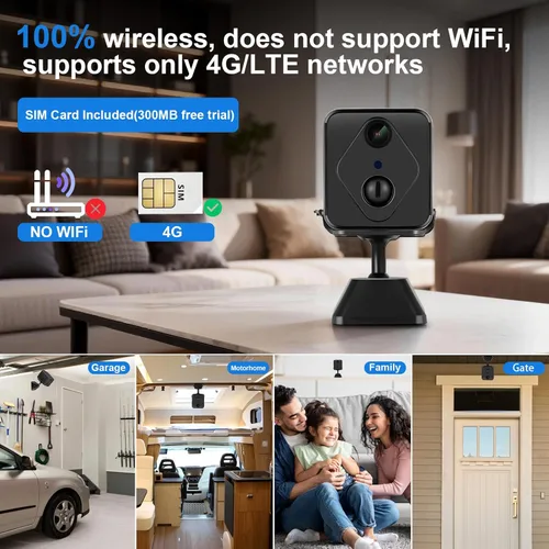 Miniatura 8 de Cámara de vigilancia 4G, cámara de seguridad, 2K HD cámara de seguridad interior/exterior, visión nocturna HD, detección de movimiento AI