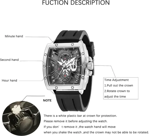 Miniatura 2 de Rembyga Relojes de pulsera para hombre con esfera luminosa y correa de silicona casual
