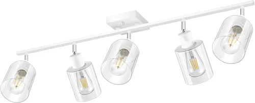 Miniatura 15 de Accesorios de iluminación de riel de techo para cocina, luces de pared negras de 2 luces, iluminación LED moderna con pantalla de vidrio, cabezal