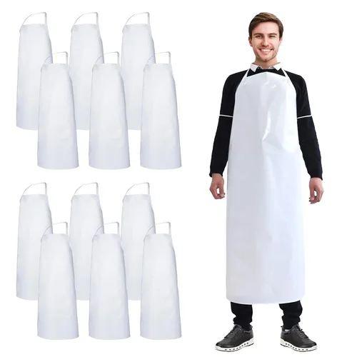 Miniatura 13 de ABC PACK & SUPPLY Delantales desechables Delantales de plástico unisex impermeables para servicio de alimentos Pintura Lavaplatos, Azul Rojo