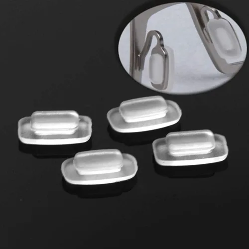 Miniatura 4 de Almohadillas nasales para anteojos de 0.433 in, 5 pares de repuesto, cuadradas, rectangulares, deslizantes, de silicona, para gafas de sol, Costa