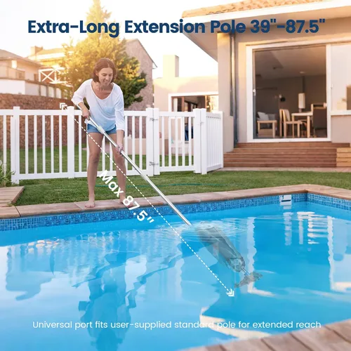 Miniatura 3 de Aspiradora de piscina inalámbrica para piscina sobre el suelo con poste telescópico, potente succión de 18.5 GPM, tiempo de funcionamiento de 45