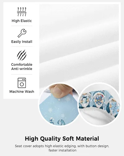 Miniatura 5 de Funda para silla de oficina de Navidad, funda elástica para asiento de silla de computadora, funda para respaldo, elástica, giratoria, cojín