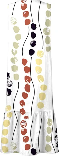 Miniatura 4 de Vestido largo de verano para mujer, sin mangas, cuello en V, botones y bolsillos, con vuelo, estampado casual