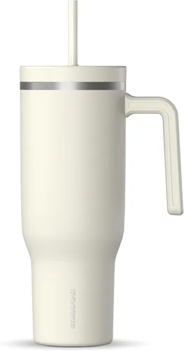 Miniatura 38 de Hydrapeak Voyager Vaso de 40 oz con Asa y Tapa con Pajita Botella de Agua Reutilizable de Acero Inoxidable Taza de Viaje Compatible con Portavasos