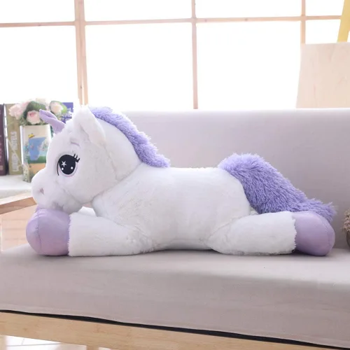Miniatura 9 de Almohada grande de peluche de unicornio – Juguete de peluche gigante de unicornio para cumpleaños, San Valentín, dormitorio (rosa, 31 pulgadas)