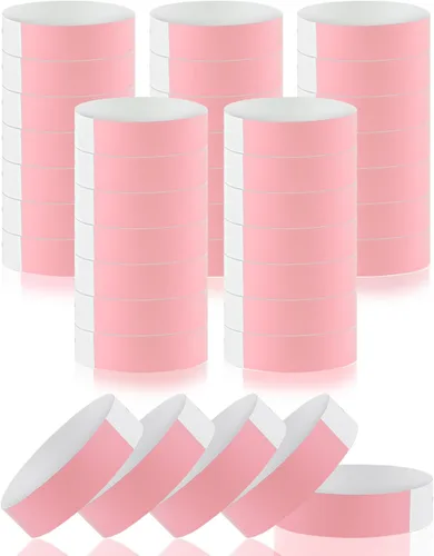 Miniatura 12 de 500 piezas de pulseras, pulseras de papel para eventos, pulseras adhesivas de colores, pulseras desechables, pulseras VIP para fiestas (rojo)