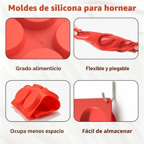 Miniatura 5 de Moldes de silicona Redfly para sándwiches de desayuno 2 piezas, moldes antiadherentes de 3 pulgadas para huevos fritos, moldes de silicona