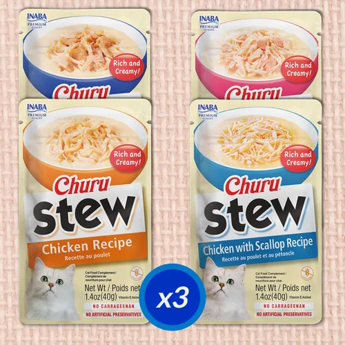 Miniatura 5 de INABA Churu - Estofado para gatos, bolsa de guarnición con vitamina E, 1.4 onzas por bolsa, 12 bolsas, variedad de pollo y mariscos