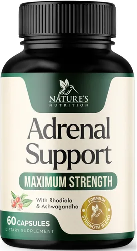 Nature's Nutrition Suplementos de apoyo suprarrenal Cortex Complex, el mejor suplemento energético, apoya la salud y los niveles de energía,