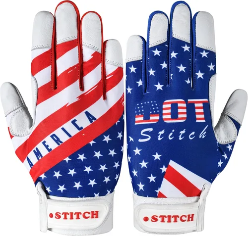 Miniatura 3 de Guantes de bateo con la bandera estadounidense, guantes de sóftbol para hombre, bandera de Estados Unidos, guantes de bateo de béisbol para hombres