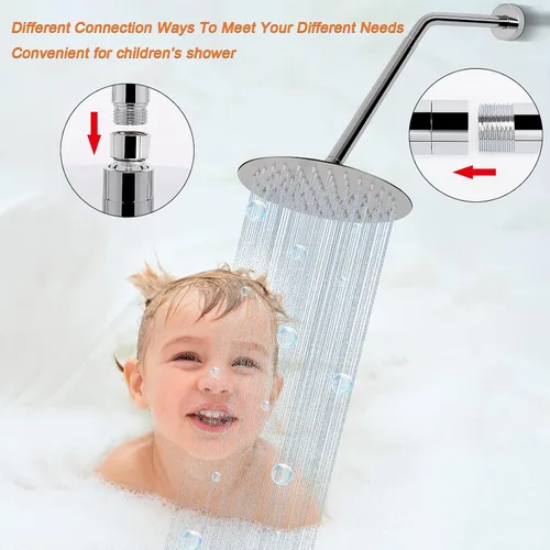 Miniatura 5 de Brazo de Extensión para Cabezal de Ducha, Extensor de Ducha con Salida de Agua - Reduce la Altura Existente, Extensión de Tubería de Ducha