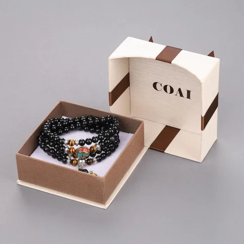Miniatura 6 de COAI Pulsera de piedra obsidiana negra Collar Mala Beads 108, Piedra, Obsidiana